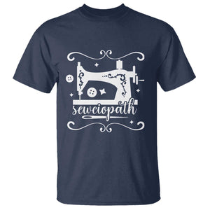 Sewing Lover T Shirt Sewciopath Quilter Sewing Machine TS11 Navy Print Your Wear