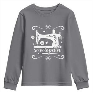 Sewing Lover Youth Sweatshirt Sewciopath Quilter Sewing Machine TS11 Charcoal Print Your Wear
