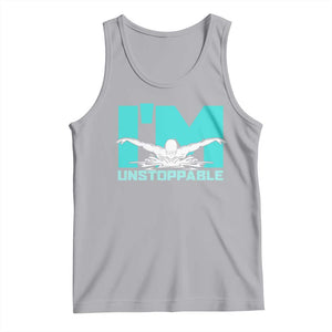 Funny Swimming Tank Top I'm Unstoppable Swim Cool Practice Butterfly Swimming TS11 Athletic Heather Print Your Wear