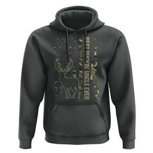 Funny Best Buckin Uncle Ever Hoodie Whitetail Camo Flag Father's Day TS11 Dark Heather Print Your Wear