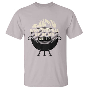 Funny Grilling T Shirt Why You All Up In My Grill BBQ Barbecue Smoking TS11 Ice Gray Print Your Wear