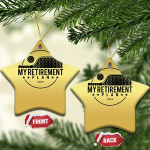 Funny Pickleball Christmas Ornament My Retirement Plan 2024 Pickle Ball TS11 Star Gold Print Your Wear