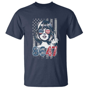 Funny 8647 Impeach 47 Girls American Flag T Shirt TS11 Navy Print Your Wear