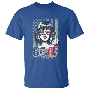Funny 8647 Impeach 47 Girls American Flag T Shirt TS11 Royal Blue Print Your Wear
