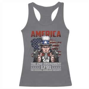 Funny The 2nd Amendment Uncle Sam Racerback Tank Top America The Original Homeland Security TS11 Charcoal Print Your Wear
