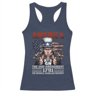 Funny The 2nd Amendment Uncle Sam Racerback Tank Top America The Original Homeland Security TS11 Navy Print Your Wear