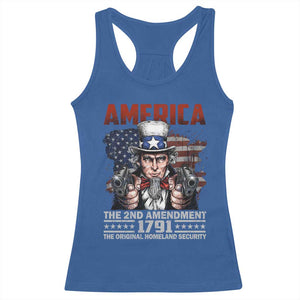 Funny The 2nd Amendment Uncle Sam Racerback Tank Top America The Original Homeland Security TS11 Royal Blue Print Your Wear
