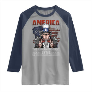 Funny The 2nd Amendment Uncle Sam Raglan Shirt America The Original Homeland Security TS11 Sport Gray Navy Print Your Wear