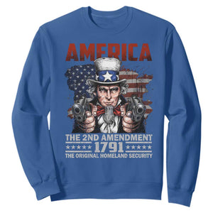 Funny The 2nd Amendment Uncle Sam Sweatshirt America The Original Homeland Security TS11 Royal Blue Print Your Wear