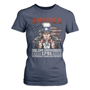 Funny The 2nd Amendment Uncle Sam T Shirt For Women America The Original Homeland Security TS11 Navy Print Your Wear