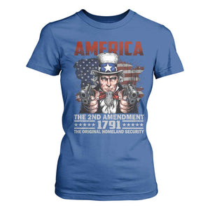 Funny The 2nd Amendment Uncle Sam T Shirt For Women America The Original Homeland Security TS11 Royal Blue Print Your Wear