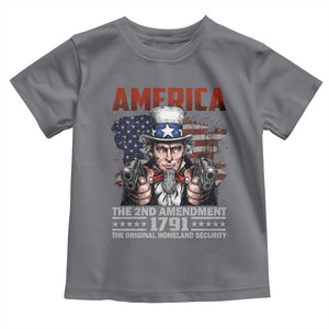 Funny The 2nd Amendment Uncle Sam Toddler T Shirt America The Original Homeland Security TS11 Charcoal Print Your Wear