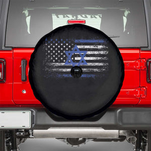 Proud Israeli American Spare Tire Cover Patriotic Israeli USA Flag TS11 Black Print Your Wear