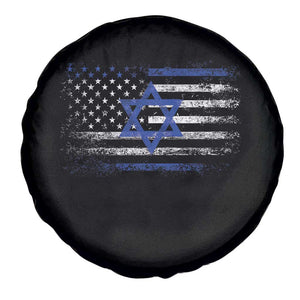 Proud Israeli American Spare Tire Cover Patriotic Israeli USA Flag TS11 Print Your Wear