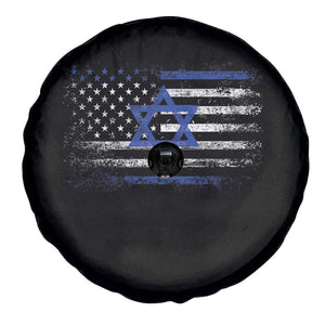 Proud Israeli American Spare Tire Cover Patriotic Israeli USA Flag TS11 Print Your Wear