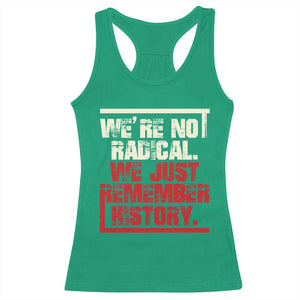 We Are Not Radical We Just Remember History Racerback Tank Top TS11 Irish Green Print Your Wear