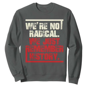 We Are Not Radical We Just Remember History Sweatshirt TS11 Dark Heather Print Your Wear