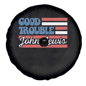 Funny John Lewis Good Trouble Spare Tire Cover Vintage American Flag TS11 Print Your Wear