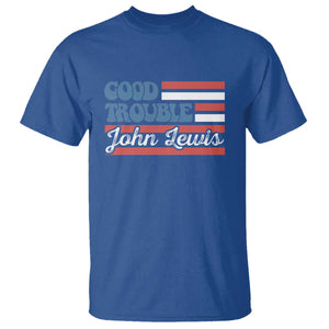 Funny John Lewis Good Trouble T Shirt Vintage American Flag TS11 Royal Blue Print Your Wear