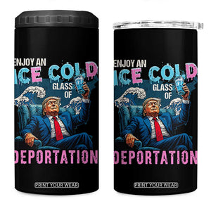 Funny Enjoy An Ice Cold Glass Of Deportation 4 in 1 Can Cooler Tumbler American Flag TS11 One Size: 16 oz Black Print Your Wear