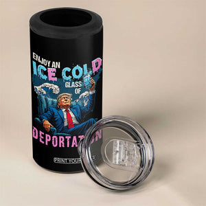 Funny Enjoy An Ice Cold Glass Of Deportation 4 in 1 Can Cooler Tumbler American Flag TS11 Print Your Wear