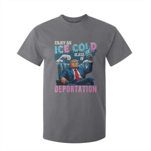 Funny Enjoy An Ice Cold Glass Of Deportation T Shirt For Kid American Flag TS11 Charcoal Print Your Wear