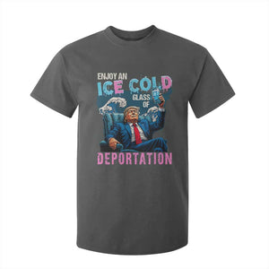 Funny Enjoy An Ice Cold Glass Of Deportation T Shirt For Kid American Flag TS11 Dark Heather Print Your Wear