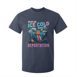 Funny Enjoy An Ice Cold Glass Of Deportation T Shirt For Kid American Flag TS11 Navy Print Your Wear