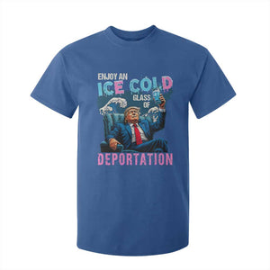 Funny Enjoy An Ice Cold Glass Of Deportation T Shirt For Kid American Flag TS11 Royal Blue Print Your Wear