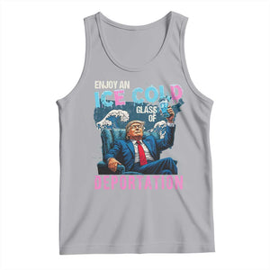 Funny Enjoy An Ice Cold Glass Of Deportation Tank Top American Flag TS11 Athletic Heather Print Your Wear