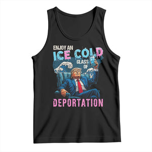 Funny Enjoy An Ice Cold Glass Of Deportation Tank Top American Flag TS11 Black Print Your Wear