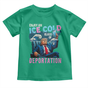 Funny Enjoy An Ice Cold Glass Of Deportation Toddler T Shirt American Flag TS11 Irish Green Print Your Wear