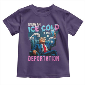 Funny Enjoy An Ice Cold Glass Of Deportation Toddler T Shirt American Flag TS11 Purple Print Your Wear