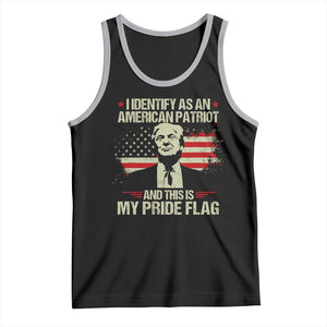 Funny Patriot Trump 4th Of July Tank Top I Identify As An American Patriot And This Is My Pride Flag TS11 Black Athletic Heather Print Your Wear