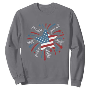 Funny 4th of July Fireworks Foxtrot Delta Tango Sweatshirt TS11 Charcoal Print Your Wear