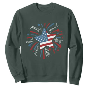 Funny 4th of July Fireworks Foxtrot Delta Tango Sweatshirt TS11 Dark Forest Green Print Your Wear