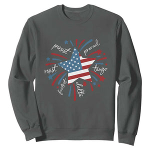 Funny 4th of July Fireworks Foxtrot Delta Tango Sweatshirt TS11 Dark Heather Print Your Wear