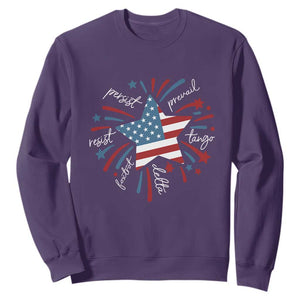 Funny 4th of July Fireworks Foxtrot Delta Tango Sweatshirt TS11 Purple Print Your Wear
