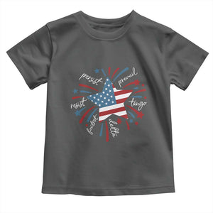 Funny 4th of July Fireworks Foxtrot Delta Tango Toddler T Shirt TS11 Dark Heather Print Your Wear