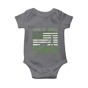 Funny Gardening Lawn Mower Baby Onesie Look At Those Stripes American Flag TS11 Charcoal Print Your Wear