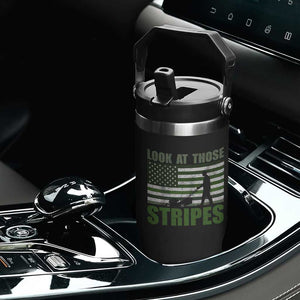 Funny Gardening Lawn Mower Flip Straw Tumbler Look At Those Stripes American Flag TS11 Print Your Wear
