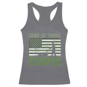 Funny Gardening Lawn Mower Racerback Tank Top Look At Those Stripes American Flag TS11 Charcoal Print Your Wear