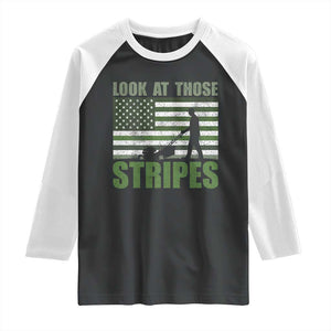 Funny Gardening Lawn Mower Raglan Shirt Look At Those Stripes American Flag TS11 Black White Print Your Wear