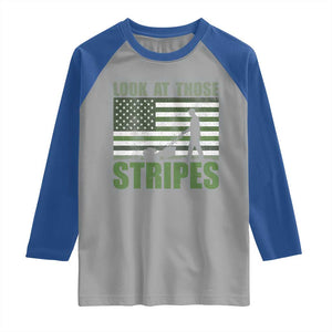 Funny Gardening Lawn Mower Raglan Shirt Look At Those Stripes American Flag TS11 Sport Gray Royal Print Your Wear