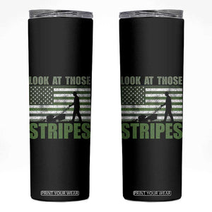 Funny Gardening Lawn Mower Skinny Tumbler Look At Those Stripes American Flag TS11 Black Print Your Wear