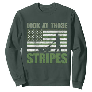 Funny Gardening Lawn Mower Sweatshirt Look At Those Stripes American Flag TS11 Dark Forest Green Print Your Wear