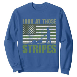 Funny Gardening Lawn Mower Sweatshirt Look At Those Stripes American Flag TS11 Royal Blue Print Your Wear