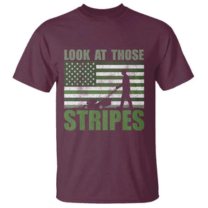 Funny Gardening Lawn Mower T Shirt Look At Those Stripes American Flag TS11 Maroon Print Your Wear
