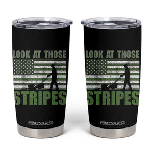 Funny Gardening Lawn Mower Tumbler Cup Look At Those Stripes American Flag TS11 Black Print Your Wear