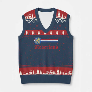 Nederland Holland Emblem Lion Vintage Dutch Flag V-Neck Knit Sweater Vest